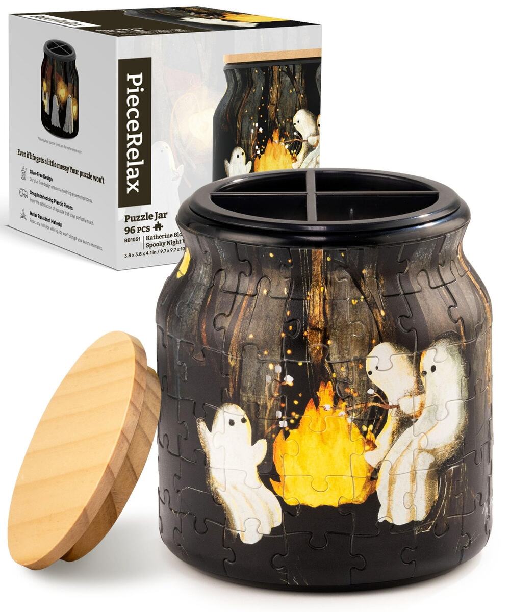 PieceRelax 3D Puzzle Jar Spooky Night Walk Katherine Blower 96 Piece Pen Holder